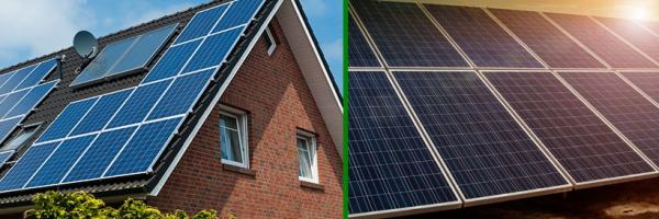 solar panels on roof
