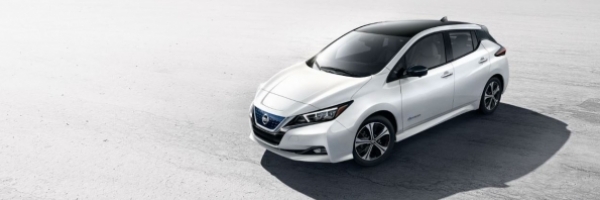 image of Nissan Leaf electric vehicle in desert setting